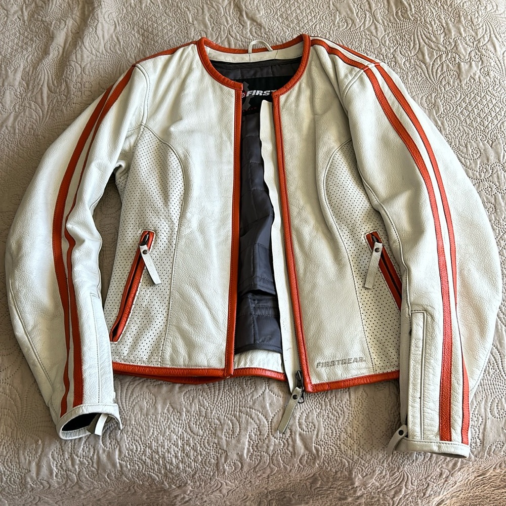 First Gear S leather motorcycle jacket